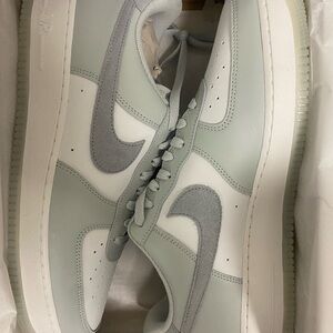 Nike Air Force 1 Men's Light Gray and White Sneakers